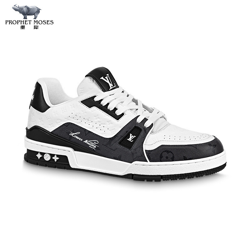 Moxi LV/Louis Vuitton 2023 New Men's Classic Mini Monogram Pattern Lace up Trainer Sneakers 1ABOGK