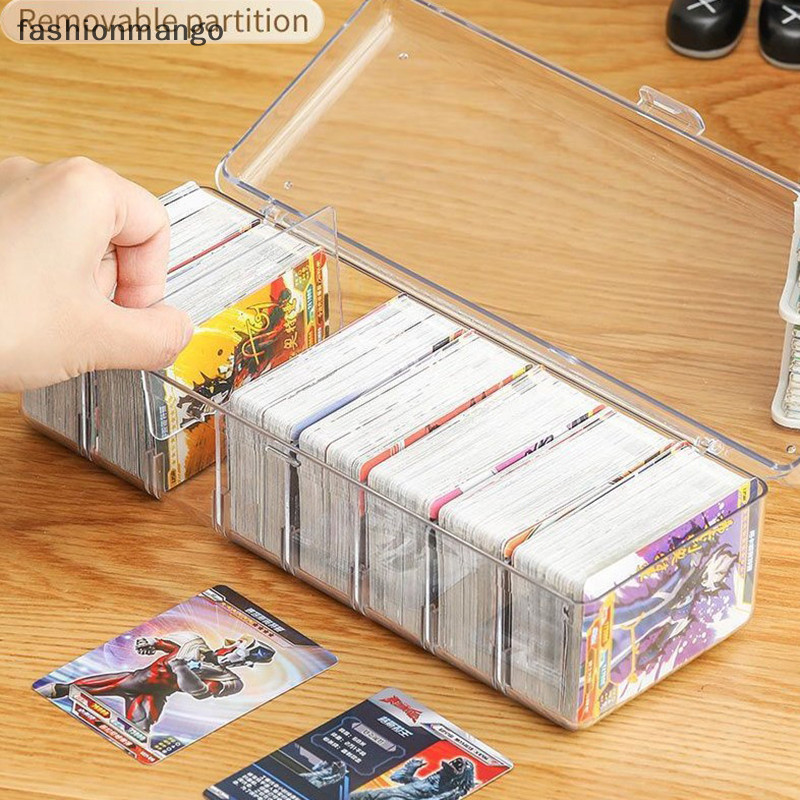 [fashionmango] Transparent Hot Trading Card Deck Box คอนเทนเนอร์ความจุขนาดใหญ่ Card Organizer Storage เคสการ์ดเกมสะสมสต็อกใหม่