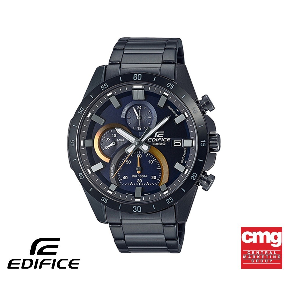 CASIO นาฬิกาข้อมือผู้ชาย EDIFICE รุ่น EFR-571DC-2AVUDF สายสเตนเลสสตีล สีดำ
