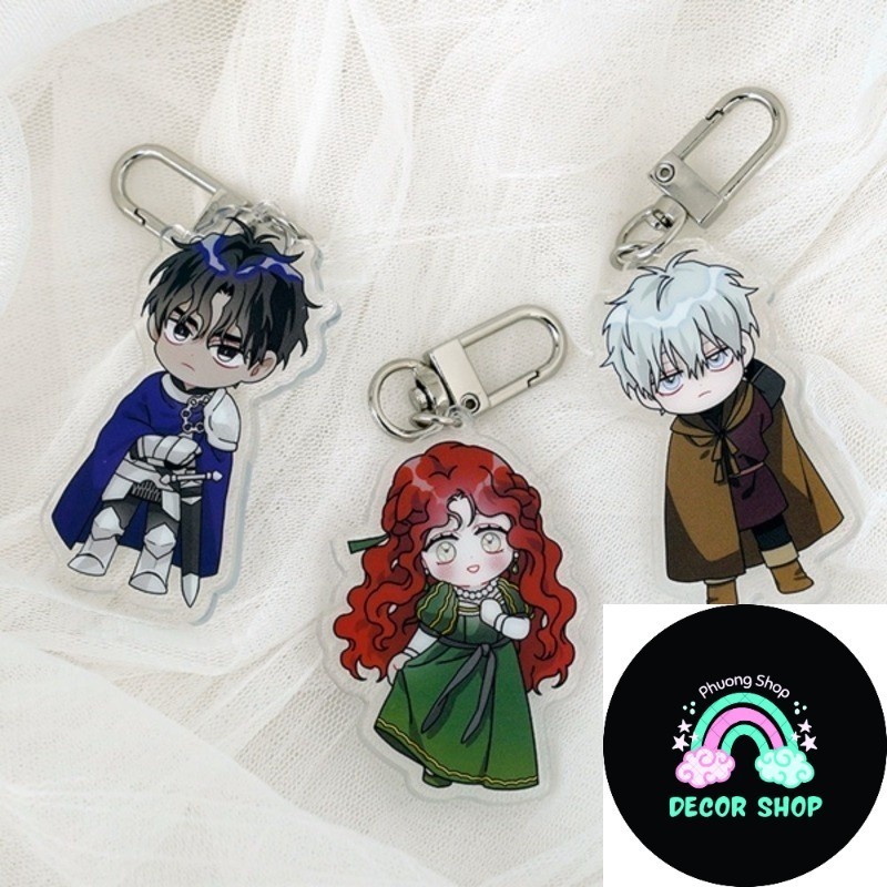 พวงกุญแจ UNDER THE OAK TREE พิมพ์ด้วยภาพ UNDER เงาของ THE OAK TREE manhwa อะนิเมะ chibi micha ในอะคร