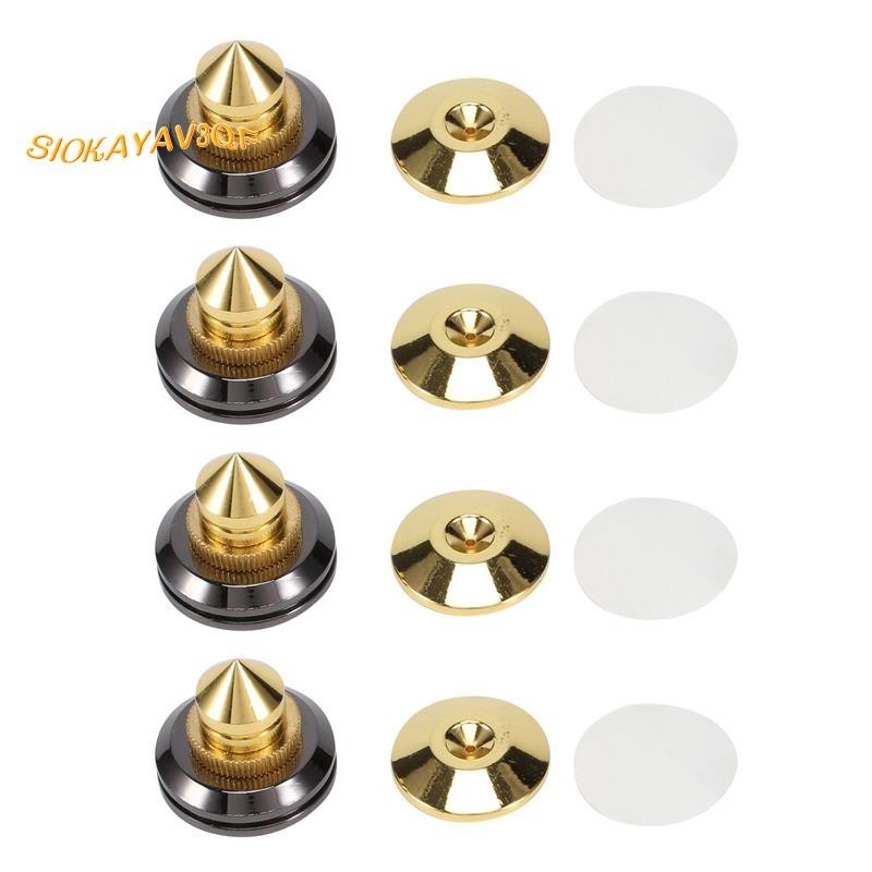 【 Siokayav3qf 】 4 Set Gold Speaker Spike พร ้ อมขาตั ้ งพื ้ นลําโพงแยกเท ้ า