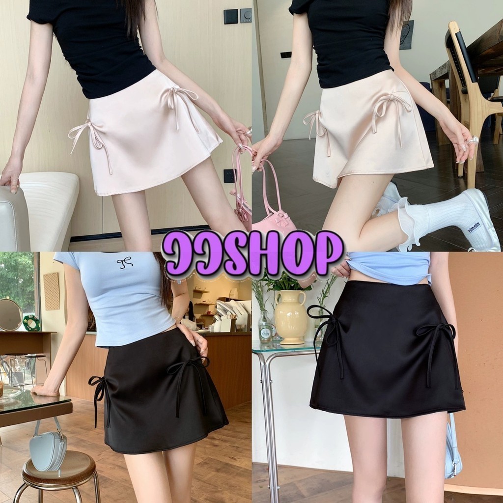 JJ Shop​ ​พร้อมส่ง กระโปรงเอวกลาง ทรงตรง ดีเทลติดโบว์สองข้าง น่ารักคาวาอี้ "2959-NZ-XM"