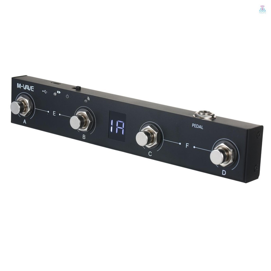 [T &amp;L ] M-vave Chocolate BT Wireless MIDI Controller ชาร ์ จ 4 ปุ ่ มแบบพกพา MIDI Foot Controller Pedal APP Control