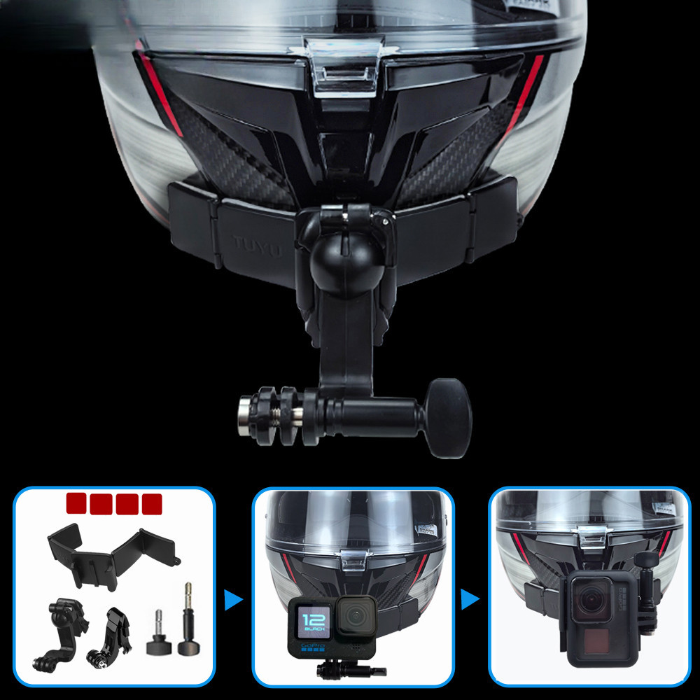 หมวกกันน็อครถจักรยานยนต์ Chin Stand Mount สําหรับ GoPro Hero 5 6 7 8 9 10 11 12 Insta360 X3 One X2 One Rs DJI อุปกรณ์เสริมกล้อง