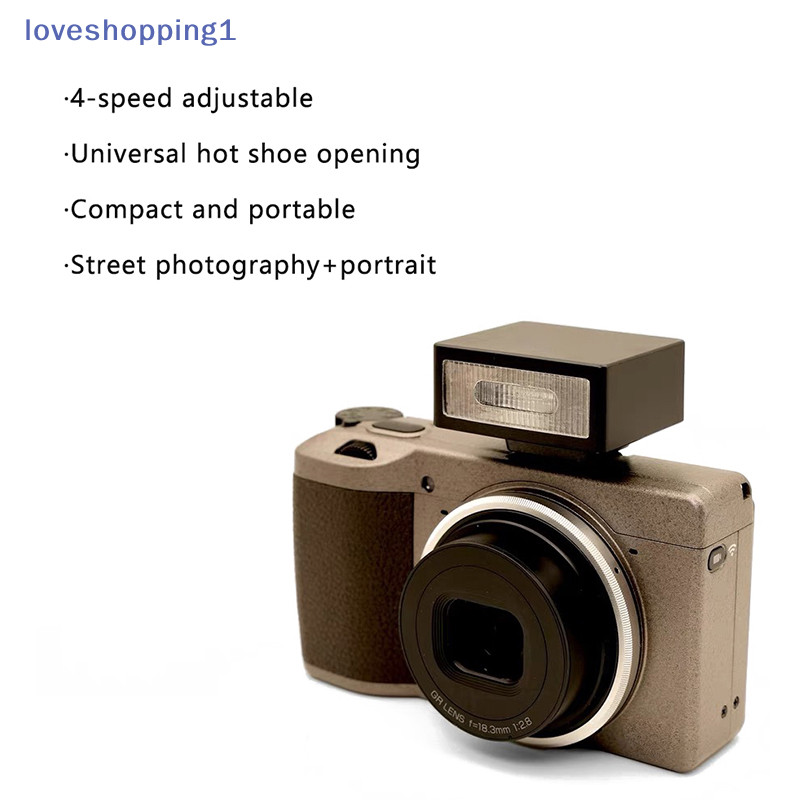 Loveshopping Mini Hot Shoe ชาร์จกล้องขนาดเล็ก Macro Xenon แฟลชสําหรับกล้องดิจิตอล Mirrorless A7C DLUX5 GRIII GR2 GR3 GR3x ZV1 TH