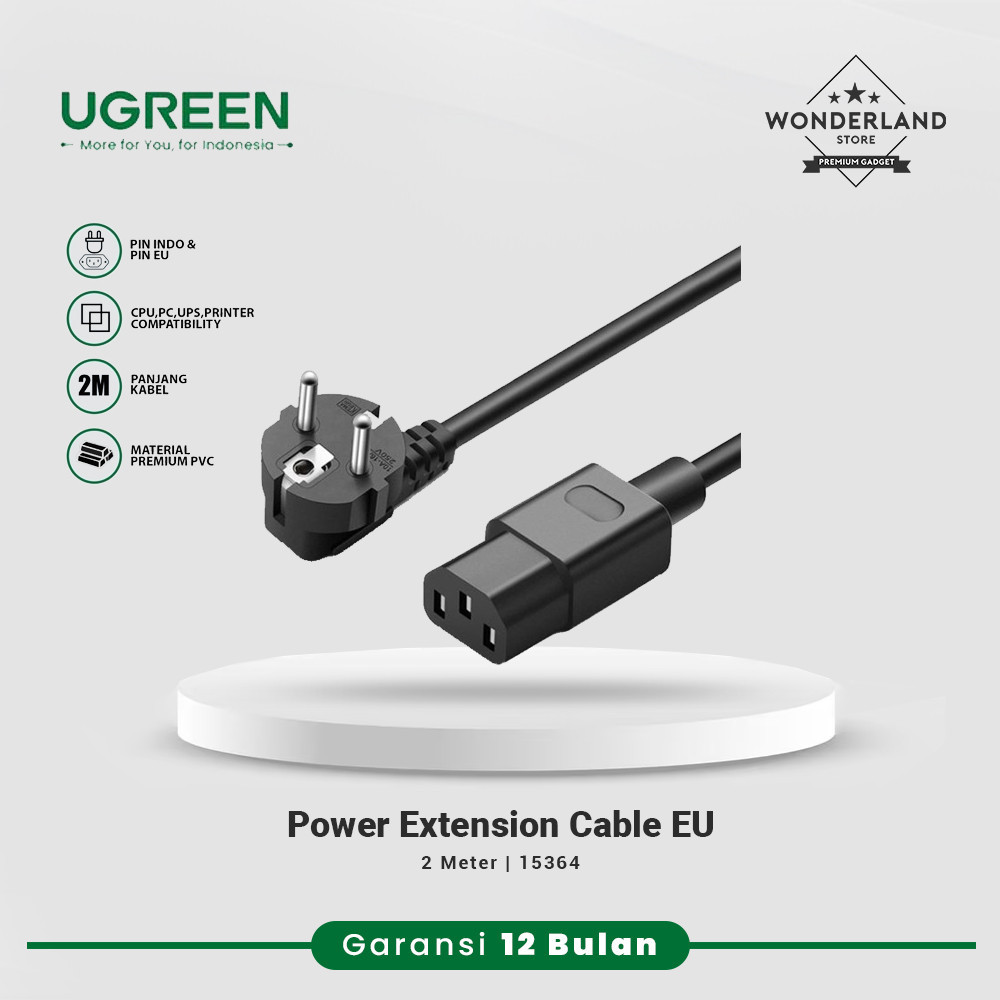 Ugreen สายไฟ CPU PC UPS เครื่องพิมพ์สายไฟ 2M 15364 - Wonderland Store Malang