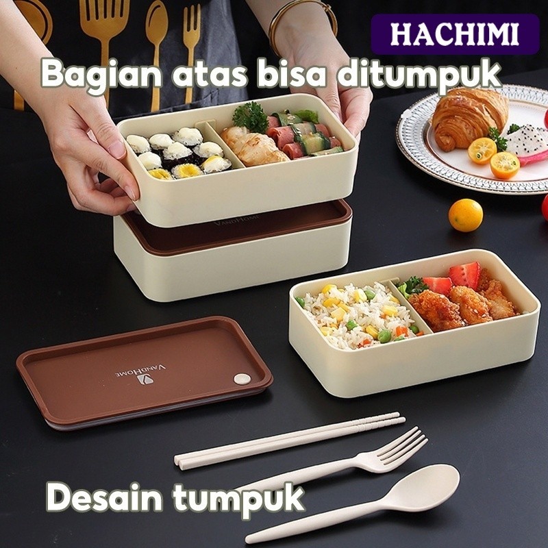 Hachimi กล่องข้าว Bento / กล่องข้าว 800ml / กล่องข้าวสี่เหลี่ยมกันหก