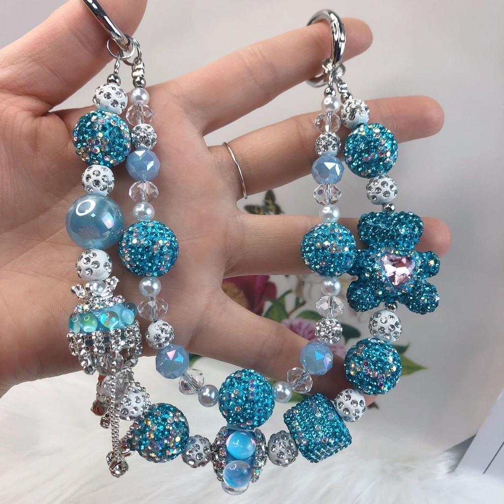 พร ้ อมสต ็ อกลูกขนสีสันสดใสโซ ่ โทรศัพท ์ มือถือdiy Handmadeลูกปัดแฟชั ่ นNicheโทรศัพท ์ มือถือโซ ่ กระเป ๋ าโซ ่ หญิง