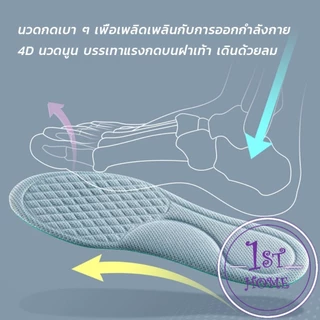 พื้นรองเท้า ดับกลิ่น ดูดซับ นาโน ต้านเชื้อแบคทีเรีย เหงื่อ รองเท้า เบาะ พอดีกับฝ่าเท้า นุ่มสบาย insoles
