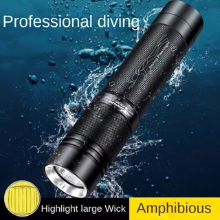 Professional LED ไฟฉายดําน ้ ําอลูมิเนียมลึกไฟฉายกันน ้ ําแส…