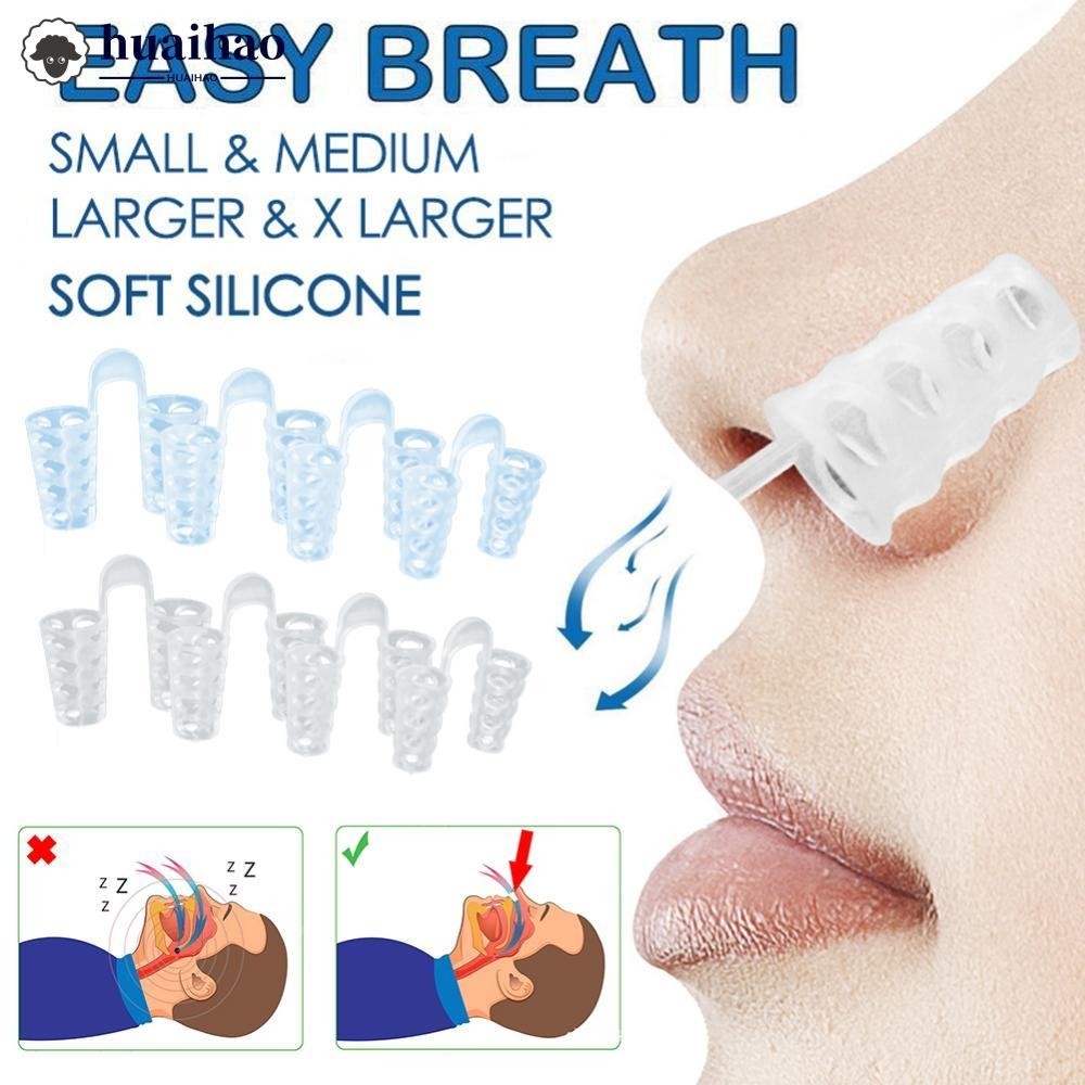 Huaihao 4PCS/Box Anti Snore Apnea คลิปจมูก Breathe Aid Anti-snoring อุปกรณ ์ Sleeping Aid อุปกรณ ์ Health Care L5U5