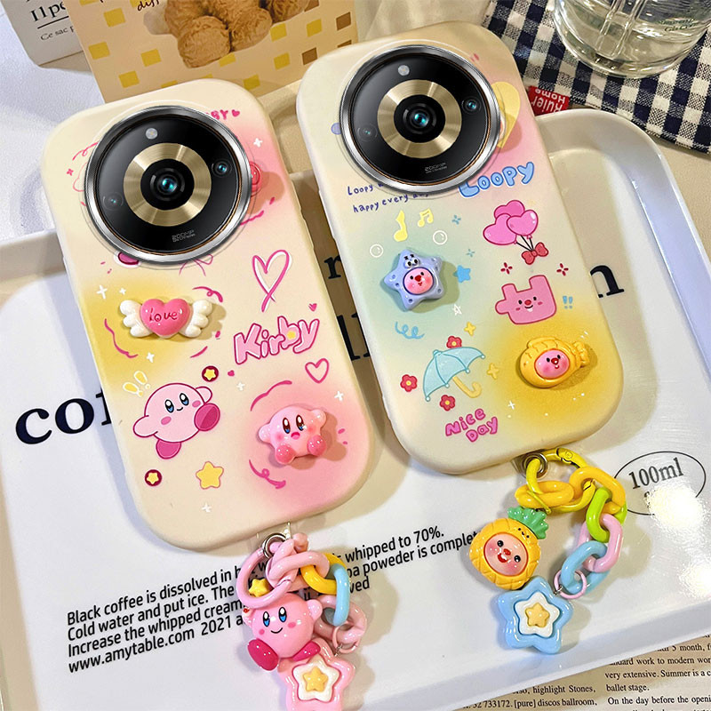 สาวตุ๊กตาน่ารัก Patrick อบเชย Lotus Bear Soft Case สําหรับ Realme 11 Pro Plus 5G 11Pro + จี้เชือกสั้น