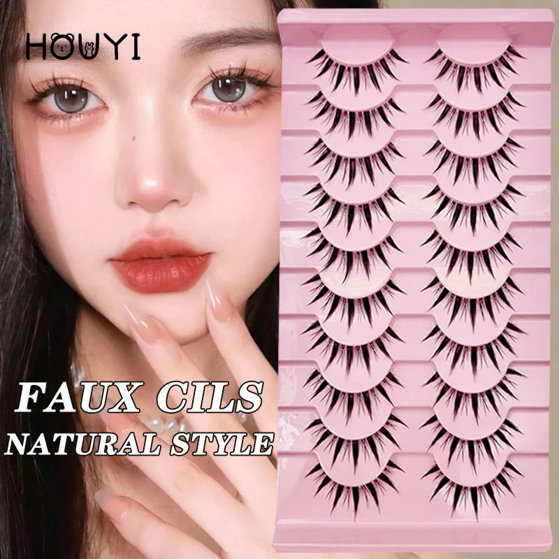 3/5คู ่ ธรรมชาติสั ้ นHandMadeขนตาปลอมนุ ่ ม - มังงะขนตาปลอมหนา - แฟชั ่ นWispy Extensionเครื ่ องมือแต ่ งหน ้ า