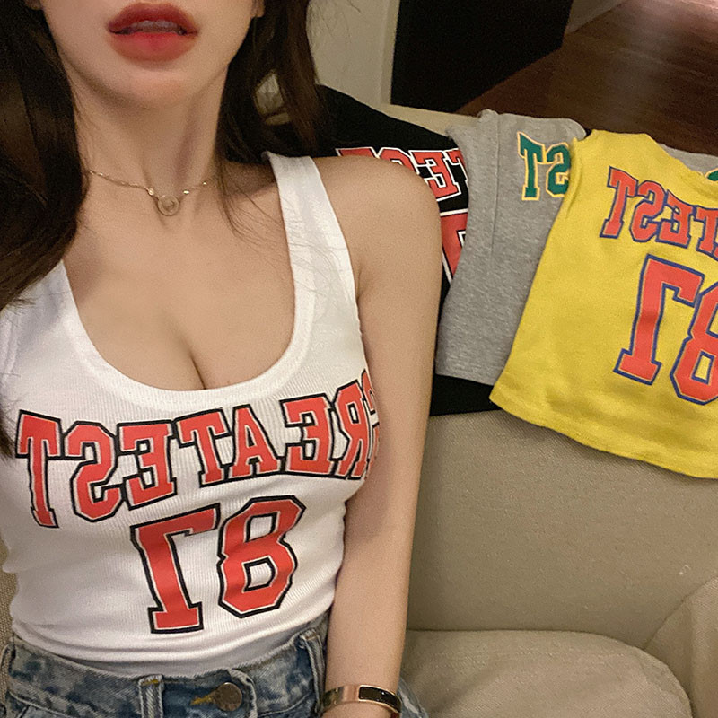 ส่งไวจากไทย SELLDA M-2XL เสื้อกล้าม ผู้หญิง เกาหลี เสื้อครอป แขนกุด เสื้อ