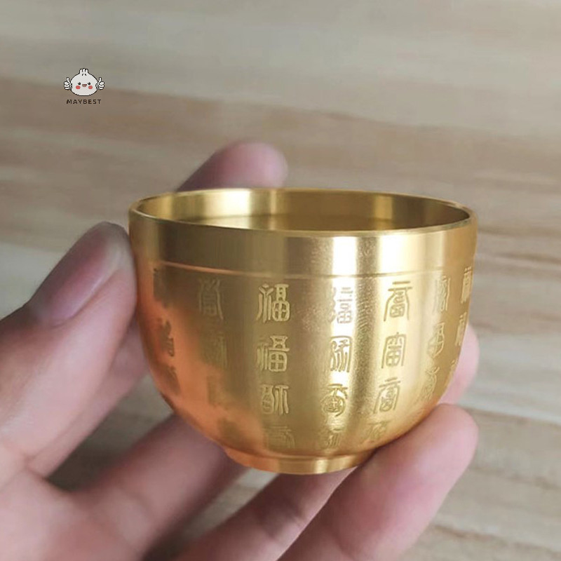 {maybest} ทองเหลืองบริสุทธิ์ Baifu กระบอก Feng Shui Lucky Fortune Cornucopia ห้องนั่งเล่น Study Desktop Treasure Bowl เครื่องประดับที่เขี่ยบุหรี่ขนาดเล็ก {TH}