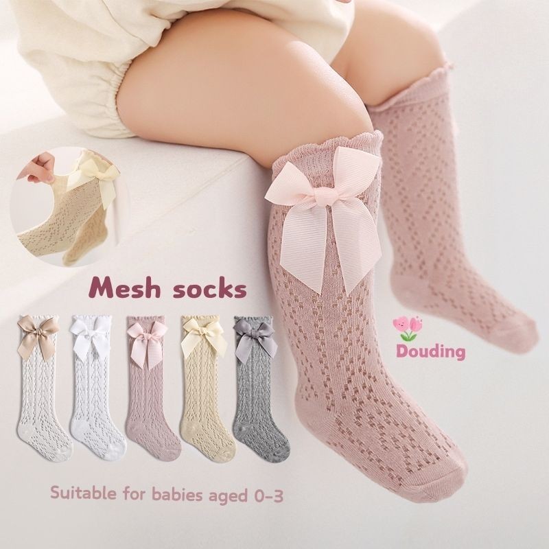 ฤดูใบไม ้ ผลิฤดูร ้ อนตาข ่ ายโบว ์ Breathable บางหลวมปากถุงน ่ องเด ็ ก ถุงเท้าเด็กแรกเกิด