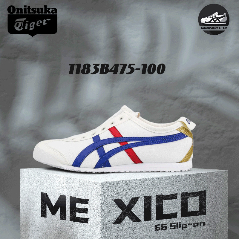 พร้อมส่ง !! Onitsuka Tiger MEXICO 66 slip-on 1183B475-100 รองเท้าลำลองสำหรับชายหญิง ของแท้ 100%