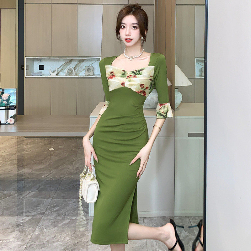 ติดตามรับ✔เดรสออกงาน เดรสเซ็กซี่✨ชุดเดรสไนท์คลับ✨ชุดการแสดง✈WDS40352024ชุดเดรสสะโพกผ่าเอวคอสี่เหลี่ย