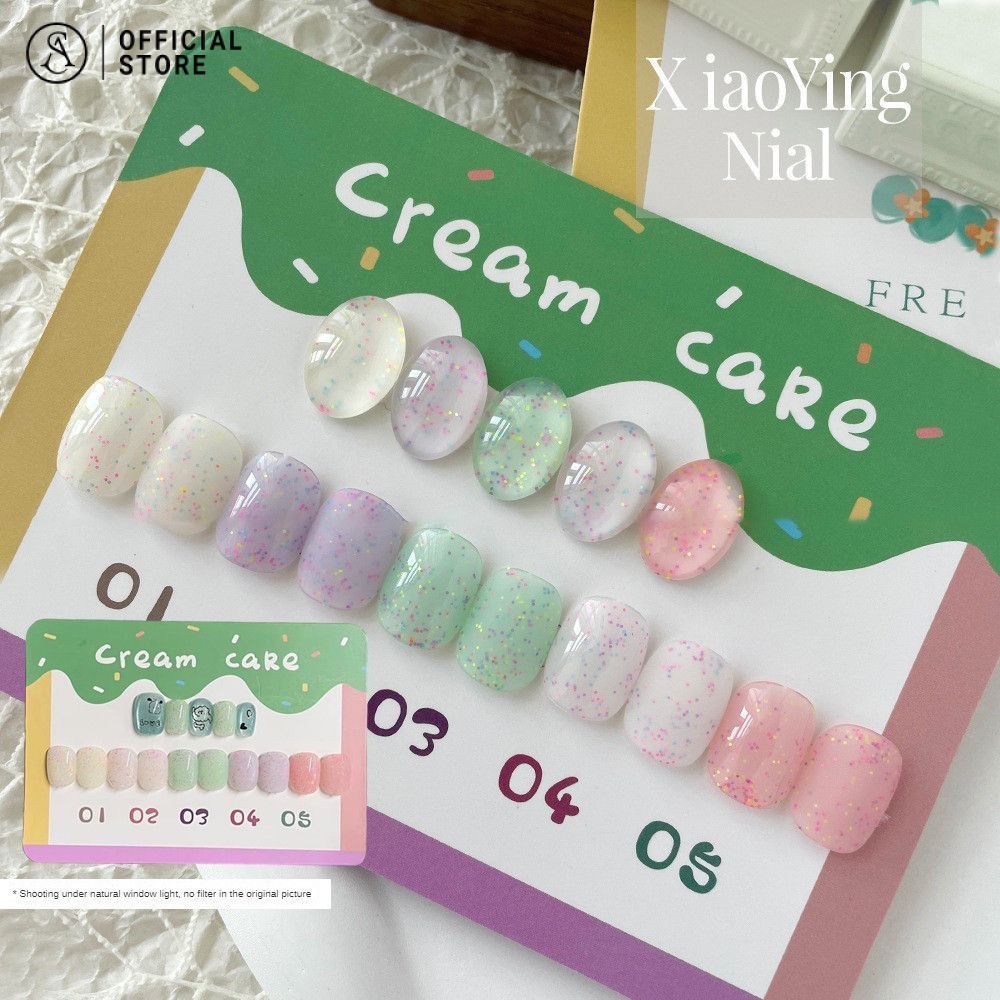 ยาทาเล็บ ยาทาเล็บเจล ไอศกรีมครีมบรรจุขวด 5 สีกาวยาทาเล็บกึ่งซึมผ่านได้ 10ml