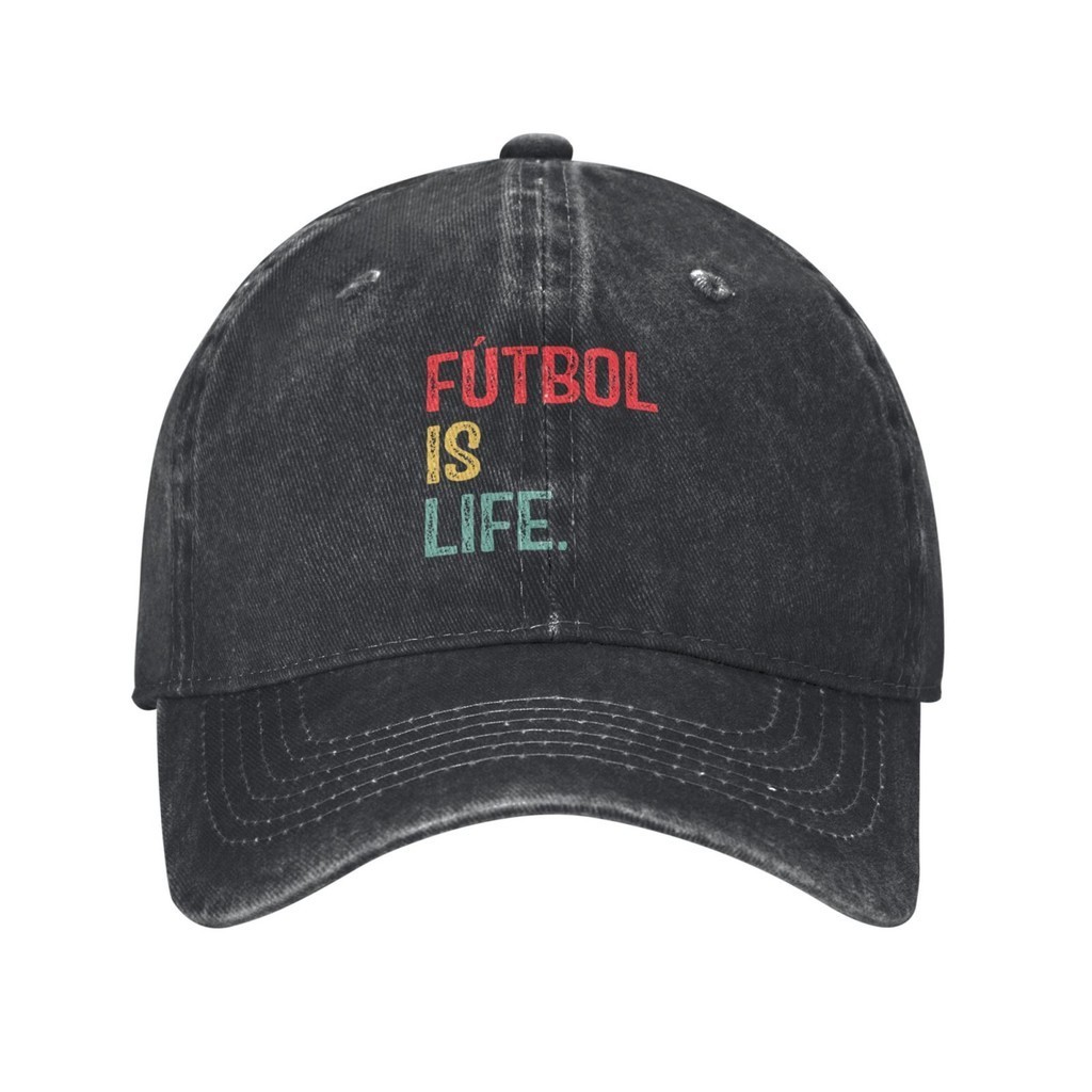 Futbol Is Life Football Lover Soccer Custom Design หมวกคาวบอยแบบปรับได้