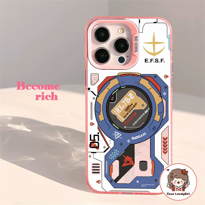 ส่งจากไทย🔥กรณี IPhone 11 16 14 15Pro Max XR 13 12Pro X Xs Max 2 in 1 Hard Case เคสโทรศัพท์แบบกลไกที่เรียบายและสร้างสรรค์