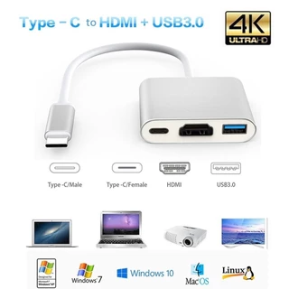 อะแดปเตอร์แปลง Type C USB-C 3.1 Thunderbolt 3 to HDMI 4K USB-C Hub สําหรับ Macbook Ipad Pro