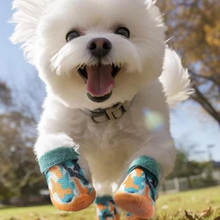 รองเท้าสุนัข 4 ชิ้น/เซ็ตสัตว์เลี้ยงสุนัขรองเท้า Paw Protectors สําหรับฤดูร้อน Hot Pavement สบายและระบายอากาศสุนัข Booties Anti-slip Shock Absorption รองเท้าสําหรับขนาดกลางขนาดเล็ก