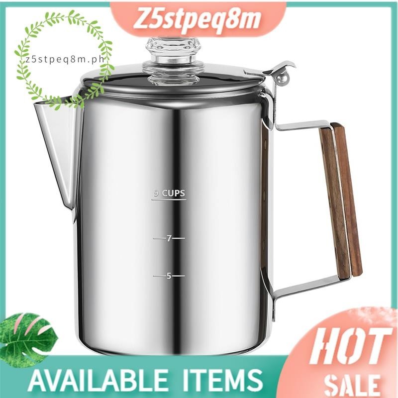 Z5stpeq8m Coffee Percolators Stovetop for Camping, Percolator Coffee Pot เครื่องชงกาแฟสแตนเลส Campin