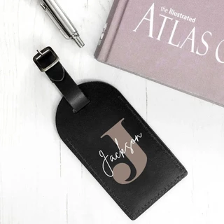 ส่วนบุคคลเริ่มต้นชื่อ Monogram แท็กหนัง PU สําหรับกระเป๋าเดินทาง Baggage กระเป๋าถือแท็กกระเป๋าเดินทางป้ายป้ายของขวัญ