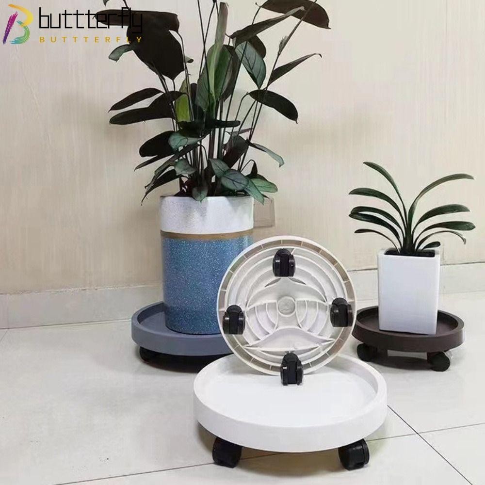 Buttterfly ถาดกระถางดอกไม้, มีล้อกลิ้ง ฐานกระถางดอกไม้สากล, การทําสวนพลาสติก ถาดกระถางต้นไม้แบบถอดได้
