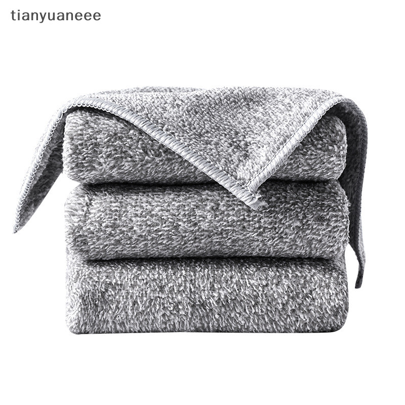 Tianyuaneee ห้องครัวผ้าขนหนูทําความสะอาดนุ่มถ่าน Fibre ผ้าทําความสะอาดผ้าเช็ดจานดูดซับน้ํามัน Rags หม้อจานซักผ้าเช็ดผ้าอย่างดี
