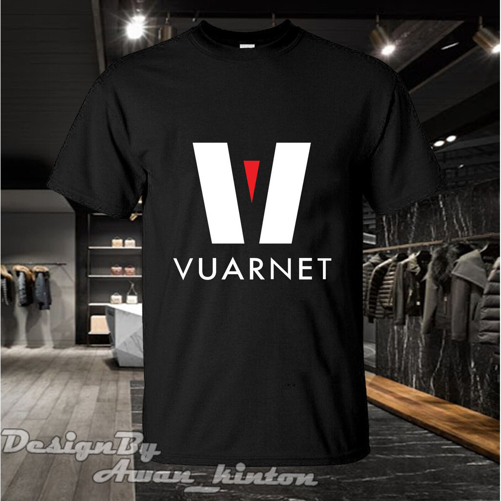 Mens Clothing Vuarnet Logo Men Tshirt สีดํา