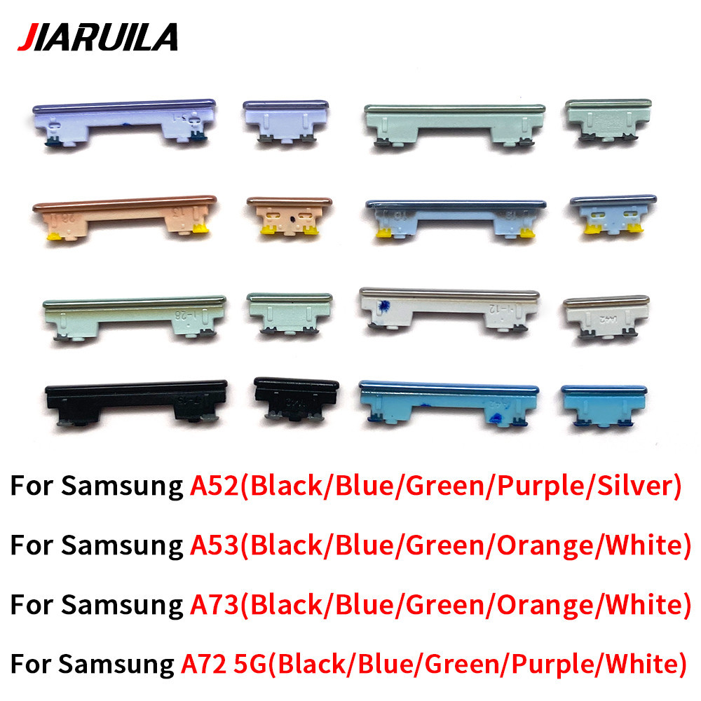 ปุ่ม Power & Volume Key Housing ปุ่มด้านข้างริบบิ้นสําหรับ Samsung A52 A53 A73 A72 5G ปุ่ม + ปุ่มด้านข้างระดับเสียงคีย์