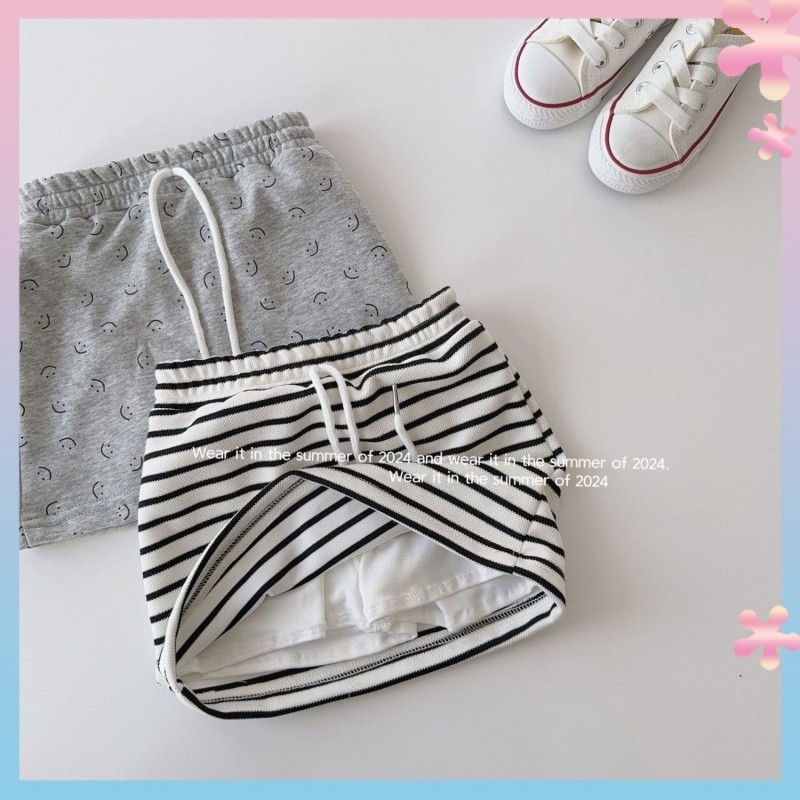 Girls' Fashionable Stylish Skirt Summer New Baby Girls' Striped Sweater Dress Slimming SheathAWord Short Skirt