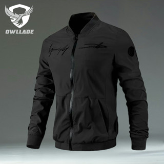 Eaglade Bomber เสื้อแจ็คเก็ตลําลองสําหรับผู้ชาย 6024A สีดําก…