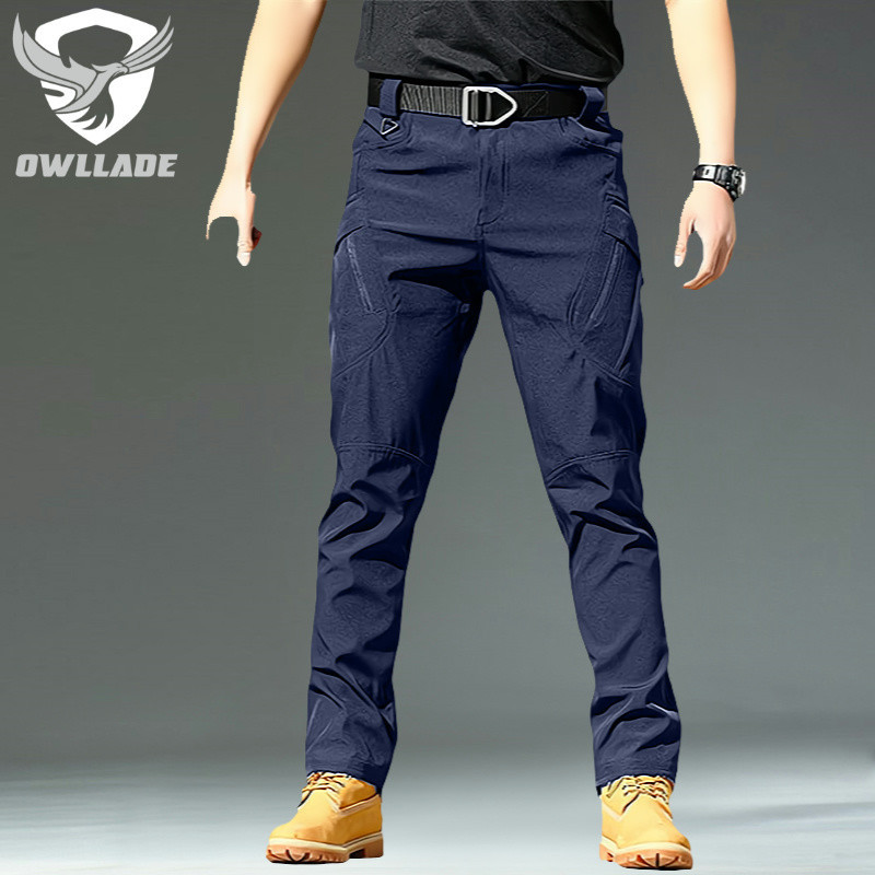 Owllade กางเกงคาร์โก้ยุทธวิธีสําหรับผู้ชายสีน้ําเงิน Ix9 A01
