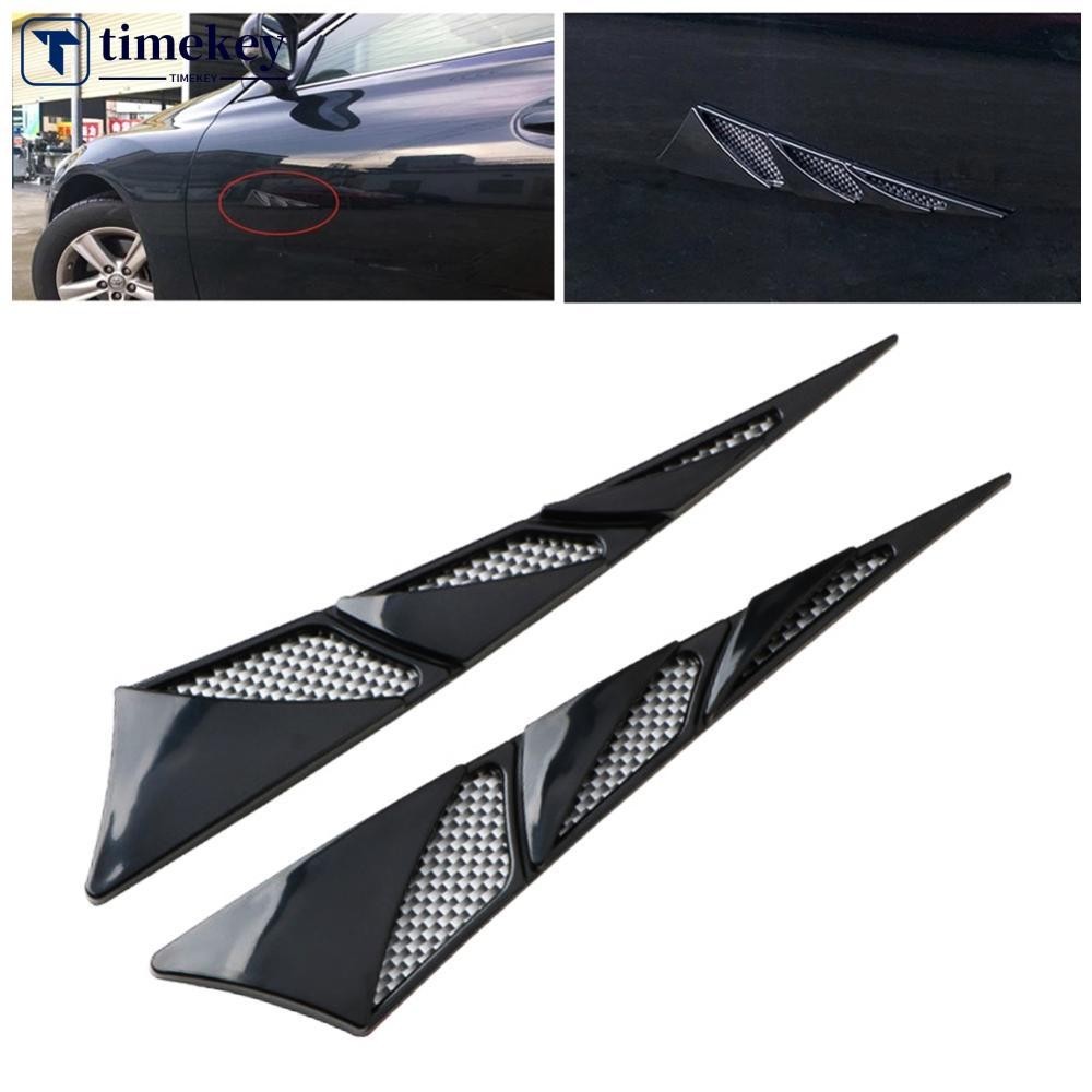 Timekey 2 ชิ้น Auto Car Air Flow Intake Scoop Bonnet Vent ฝาครอบ Hood Trim สติกเกอร์ตกแต่งการปรับแต่งรถอุปกรณ์เสริมภายนอก I8V8