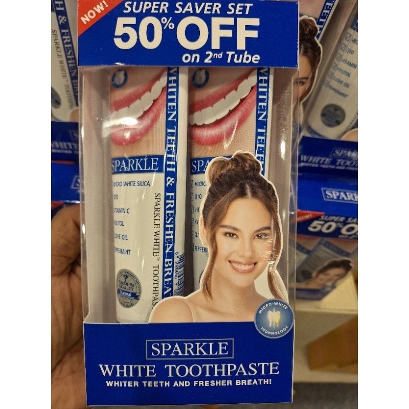 แพ็คคู่สุดคุ้ม SPARKLE ยาสีฟัน สปาร์คเคิล ไวท์ 100 กรัม สูตร WHITE TOOTHPASTE (2หลอด×100g.)
