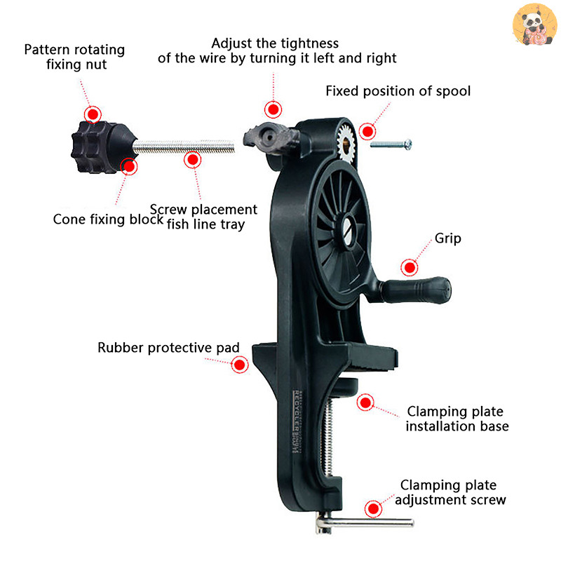 [CO] สายตกปลา Spooler ตารางแบบพกพา Clamp สายตกปลา Winder ปรับตกปลา Reel Line Spooler เครื่องสําหรับแท่งหนา / บาง TH