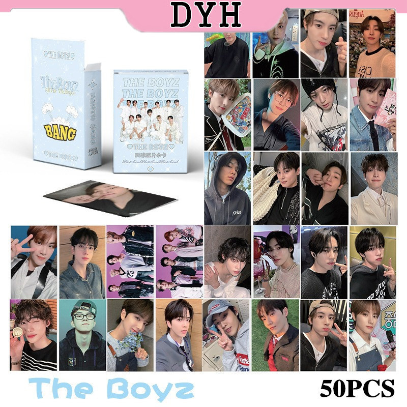 Dyh 50 ชิ้น/กล่อง THE BOYZ เลเซอร์โฮโลแกรม Photocards Holographic LOMO การ์ด KPOP อัลบั้ม