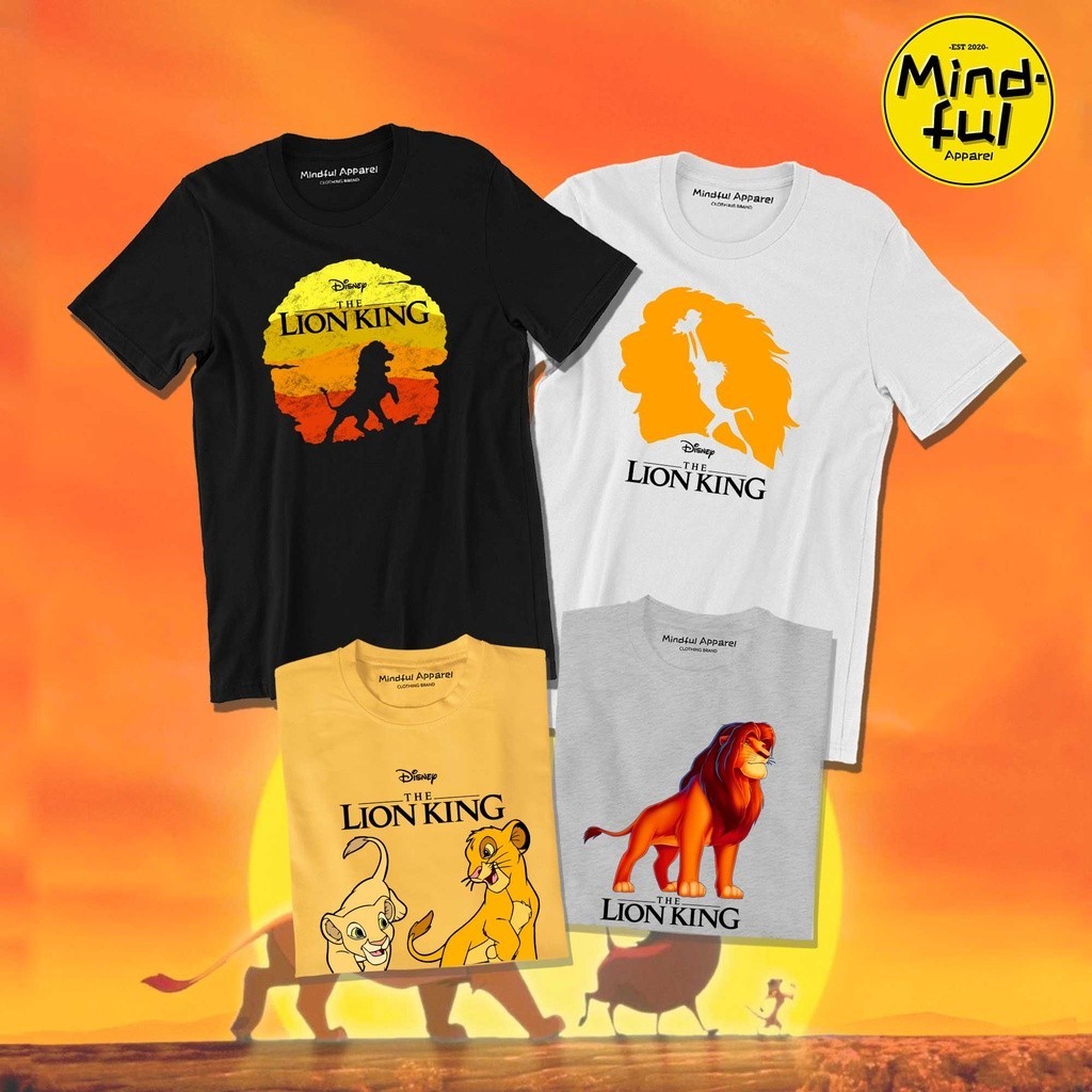THE LION KING GRAPHIC TEES PRINTS | MINDFUL APPARE สวยๆ S-5XL สีขาว การ์ตูน แฟชั่น เสื้อกีฬา ใส่สบายๆ