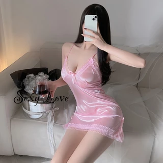 💗Sexy Love💗ชุดนอนเซ็กซี่ ชุดนอนผ้าซาติน ราคาขายส่งคุณภาพสูง มีสีต่างๆให้เลือก H1001