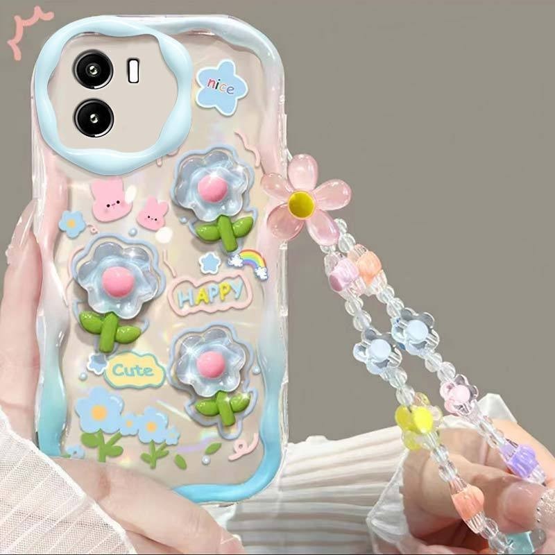 เคสโทรศัพท์สไตล์สุภาพสตรีกันกระแทกพร้อมสร้อยข้อมือ vivo y02 y02t y02a y02s y03 y19 y15s 2021 y15a y0