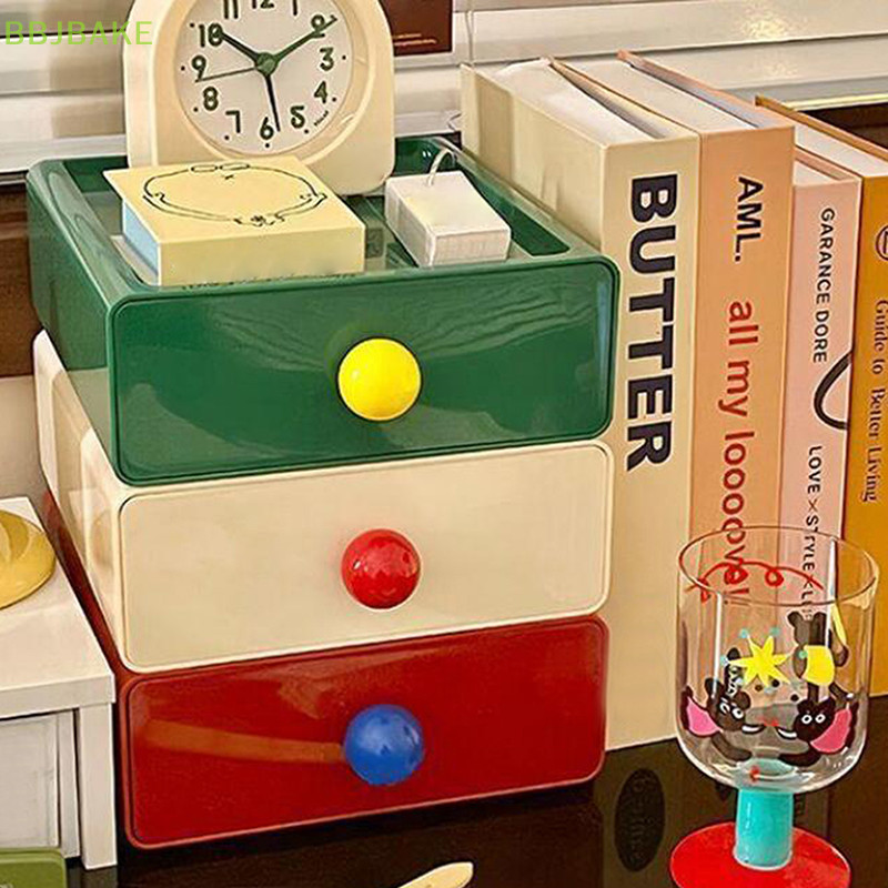 [FSBA] 1pc ความจุขนาดใหญ่เครื่องเขียนเครื่องสําอาง Sundry Organizer Dopamine เดสก์ท็อปลิ้นชักกล่องเก็บหลายชั้นซ้อนกล่อง KCB