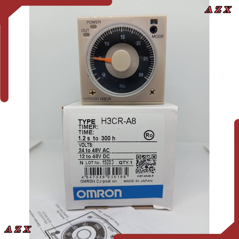 ร้านในไทย! H3CR-A8 12-48v 24v 48v 12vOmron H3CR-A8 รีเลย์เวลาจิ๋ว H3CR-A8 1.2-300h 24-48VAC 12-48VDC