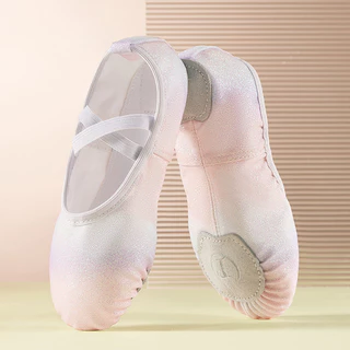 SWEAR รองเท้าเต้นรํา รองเท้าบัลเล่ต์พื้นนุ่มสีรุ้งเงา 🧸Size 21-40