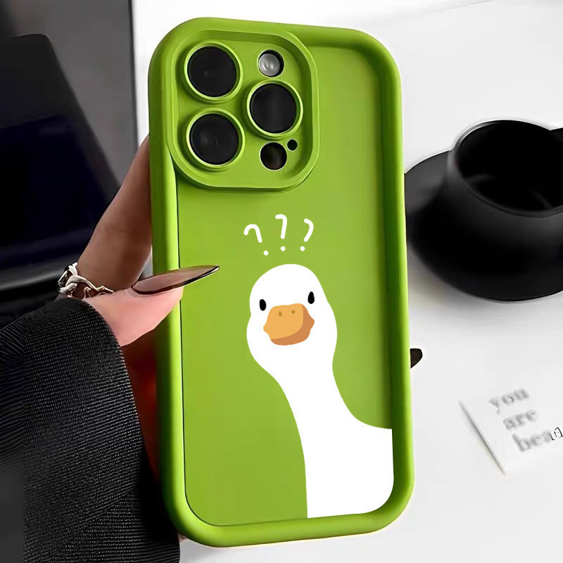 🔥ส่งจากไทย🔥เคส iphone 7P 8P 11 13 14 Pro Max กล้องป้องกันมิตรกับสิ่งแวดล้อมกันกระแทกดอก ห่านโง่ - รูปที่ 2