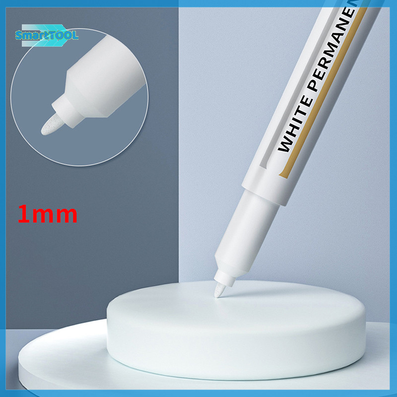 Utzn> ปากกามาร์กเกอร์สีขาว 1.0 มม.มันกันน้ําปากกาเจลสีขาว DIY Graffiti Sketching Markers เครื่องเขียน Wrg อุปกรณ์การเรียนใหม่
