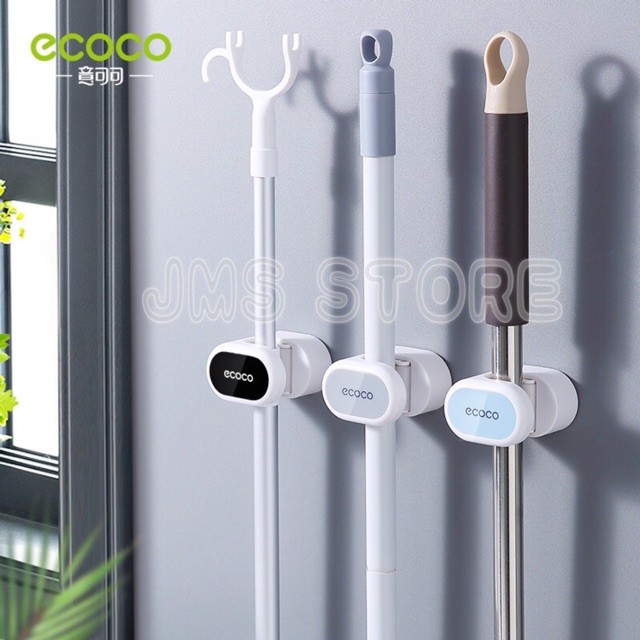 ECOCO ที่แขวนไม้ถูพื้น ที่แขวนไม้กวาด  ไม่ต้องเจาะ E2001
