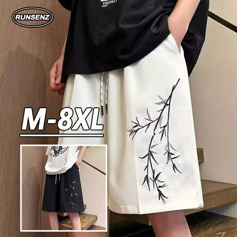 กางเกงขาสั้นผู้ชาย M-8XL ทรงตรง สไตล์เกาหลี